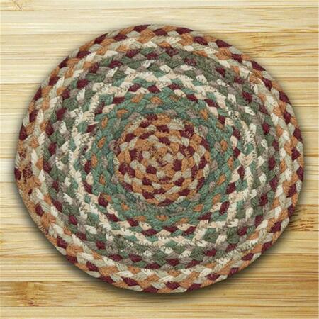 CAPITOL EARTH RUGS Round Miniature Swatch- Buttermilk and Cranberry 46-413
